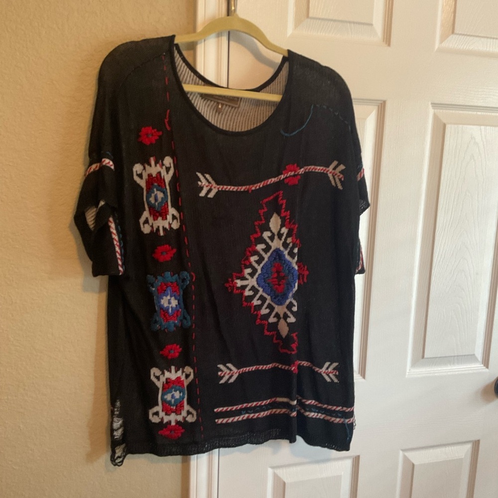 Double D Ranch crochet/sweater short leave top